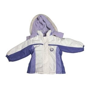 Kids Purple and White Puffer Jacket